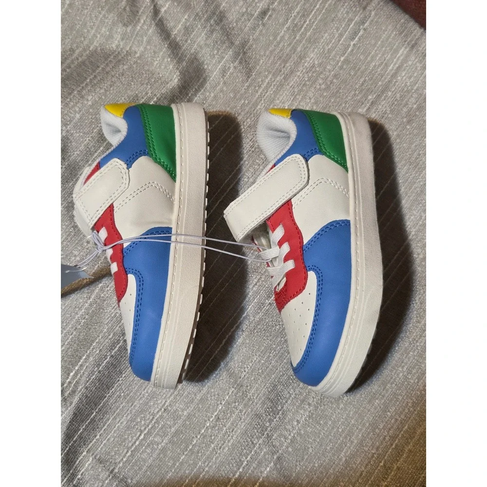 Cat & Jack Kids Jaid Colorblock Sneakers Blue Red White Hook and Loop Size 11